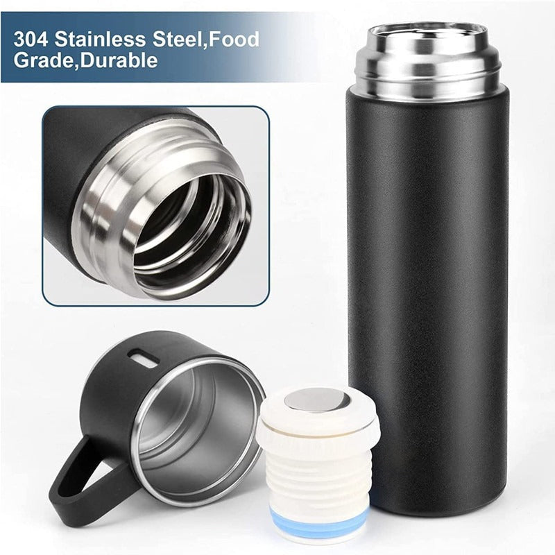 Hot and Cold Gift Random Color Pack Stainless Steel 500ML Stainless Steel Vacuum Flask Gift Set Office Business Style Thermos Bottle Outdoor Hot Water Thermal Insulation Couple Cup
