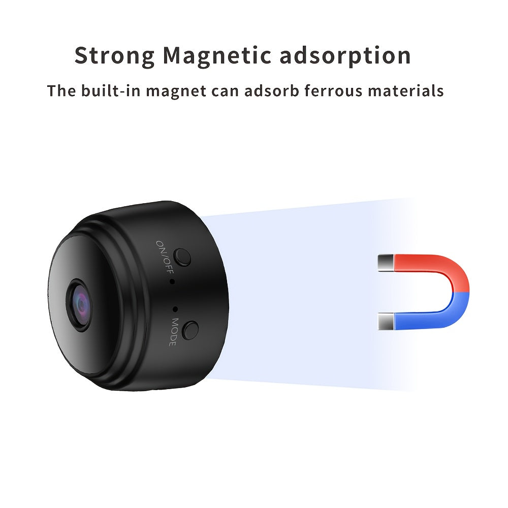 1pc Mini Wireless Security Monitoring Camera, High-Definition Infrared Night Vision, 2, 4Gwifi, Pluggable Memory Card, Magnetic Adsorption Installation, Supports Remote Viewing of Application Devices, Suitable for Home Security