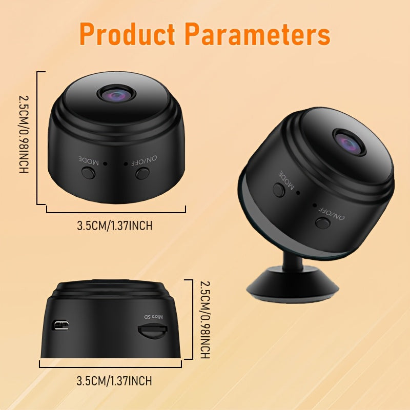 1pc Mini Wireless Security Monitoring Camera, High-Definition Infrared Night Vision, 2, 4Gwifi, Pluggable Memory Card, Magnetic Adsorption Installation, Supports Remote Viewing of Application Devices, Suitable for Home Security