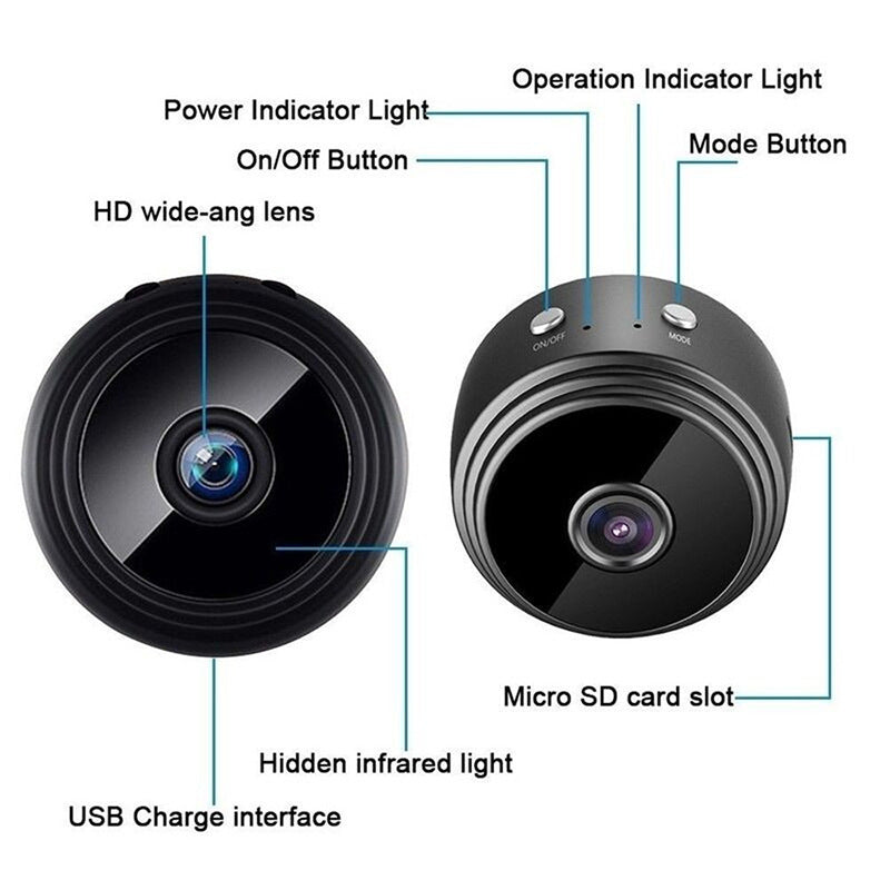 Mini HD Camera Wifi Hidden Day/Night Vision Security Monitoring Camera, High-Definition Infrared Night Vision, 2, 4Gwifi, Pluggable Memory Card, Magnetic Adsorption I