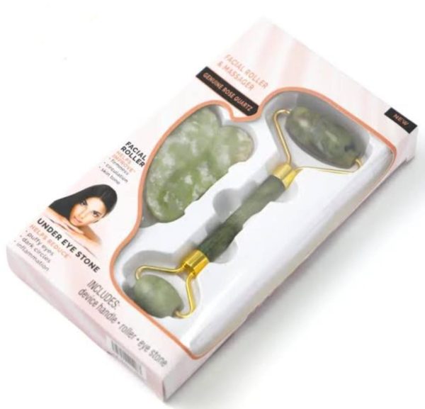 Natural Stone For FACE Youthful Glow Flawless Jade Roller With Guasha Glow Boost, Wrinkle Reduction & Face Slimming Massager(marble Stone) Stimulates Healthier Skin Face Uplift