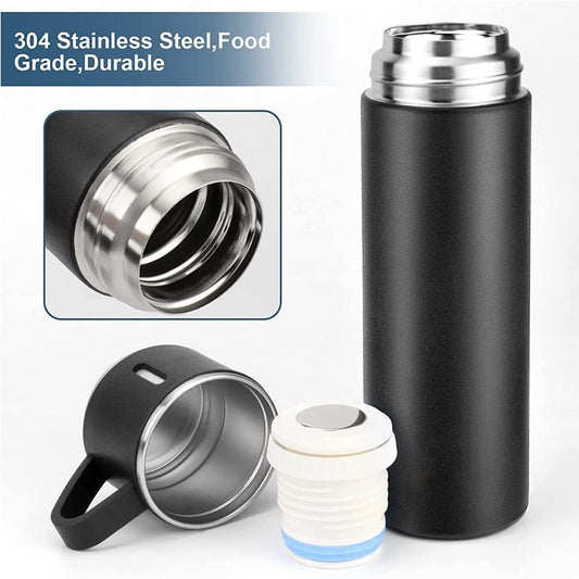 Hot and Cold Gift Random Color  Pack Stainless Steel 500ML Stainless Steel Vacuum Flask Gift Set Office Business Style Thermos Bottle Outdoor Hot Water Thermal Insulation Couple Cup