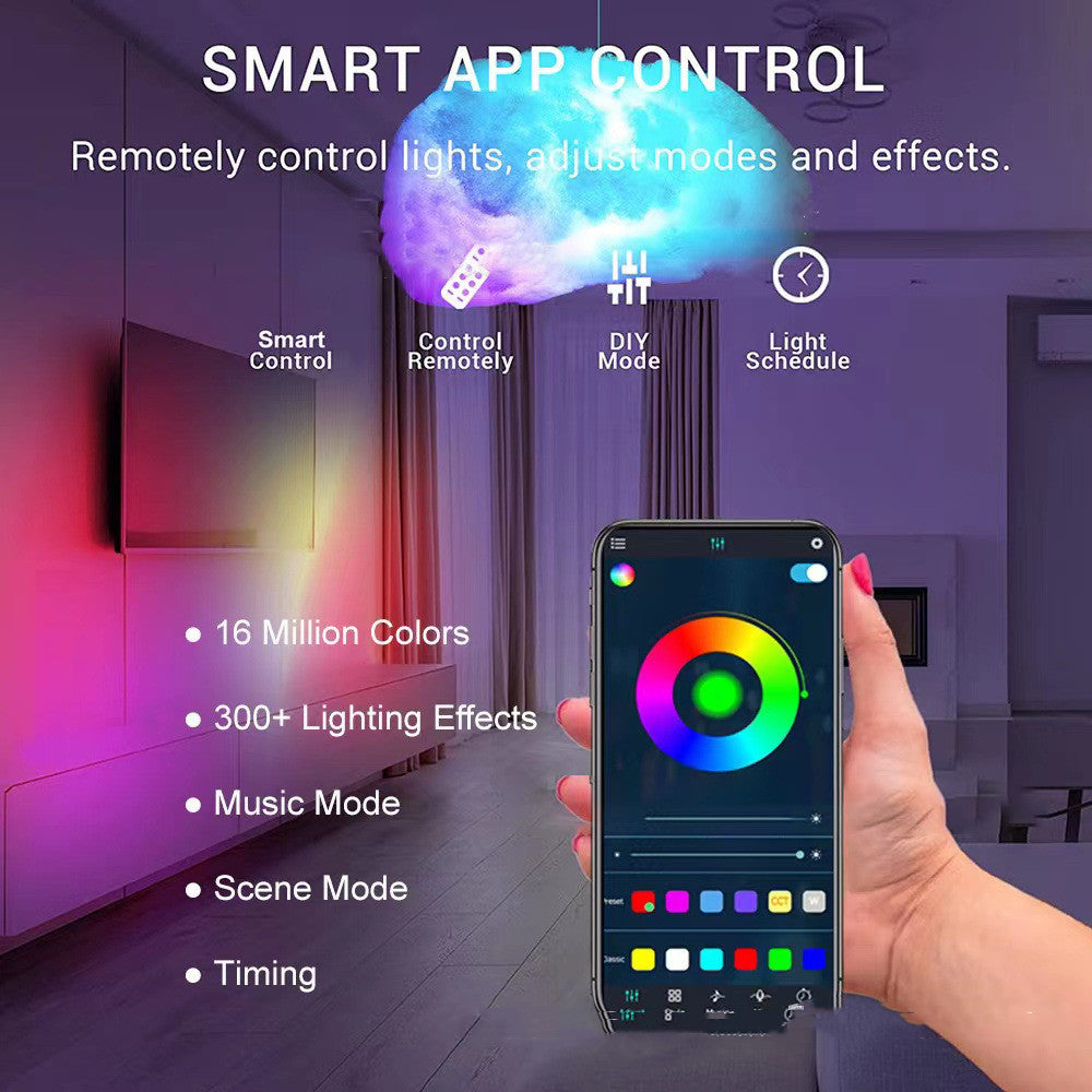 RGB Thundercloud LED Cloud Light — Galaxy Mood Lamp with Remote (16 Colors)