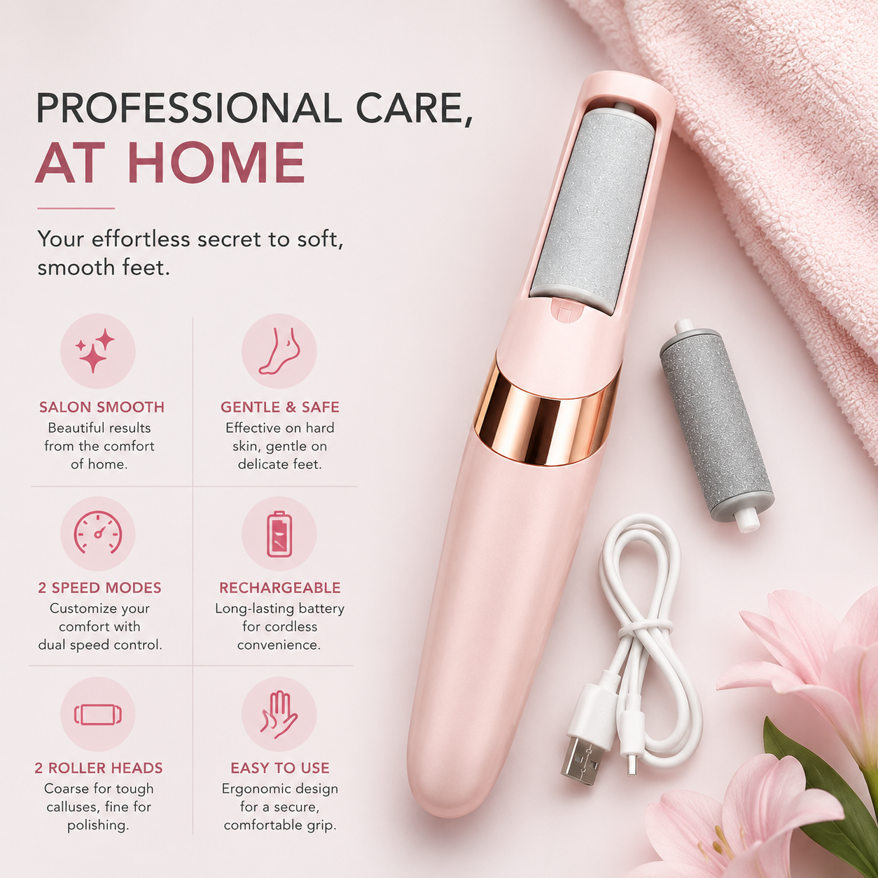 Electric Pedicure Foot File Callus Remover