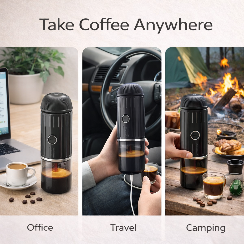 Portable Espresso Coffee Maker — Rechargeable Mini Brewer for Travel