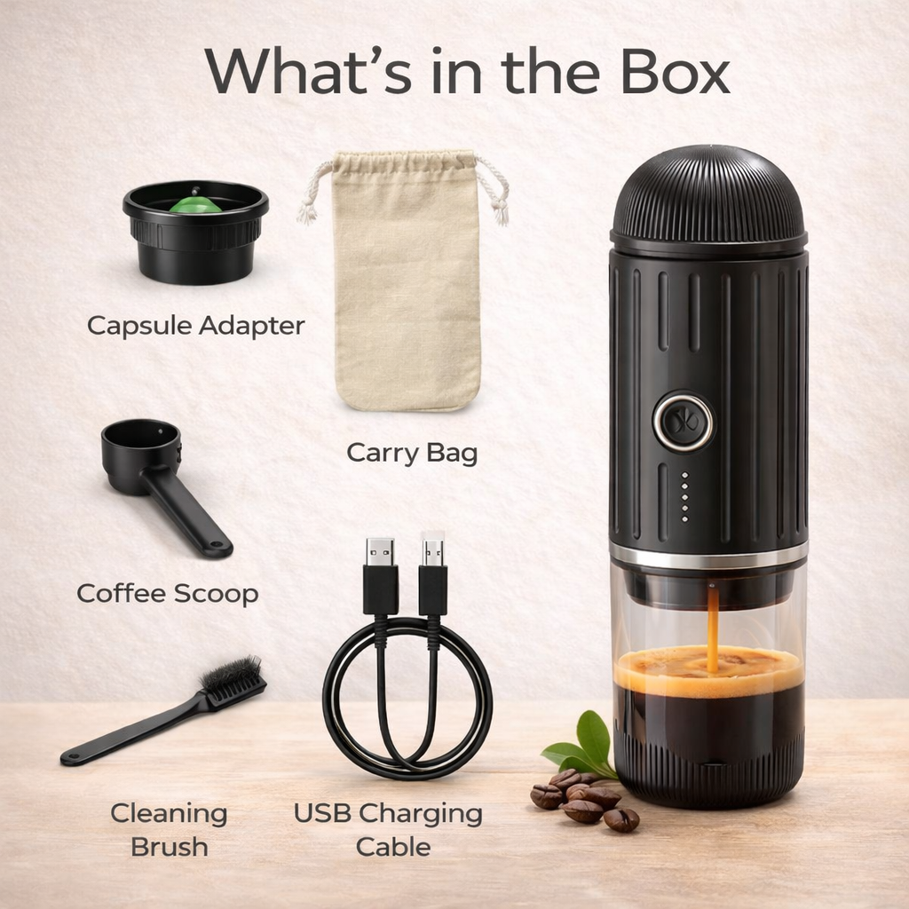 Portable Espresso Coffee Maker — Rechargeable Mini Brewer for Travel