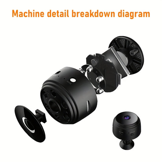 1pc Mini Wireless Security Monitoring Camera, High-Definition Infrared Night Vision, 2, 4Gwifi, Pluggable Memory Card, Magnetic Adsorption Installation, Supports Remote Viewing of Application Devices, Suitable for Home Security