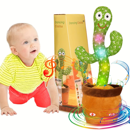 Interactive Dancing Cactus Toy with Singing, Talking & Mimicking Speech - Educational Baby Learning, No Batteries Needed, Soft Plush Cactus for Toddlers & Kids, Birthday or Christmas Gift for Boys and Girls, Toddler Entertainment