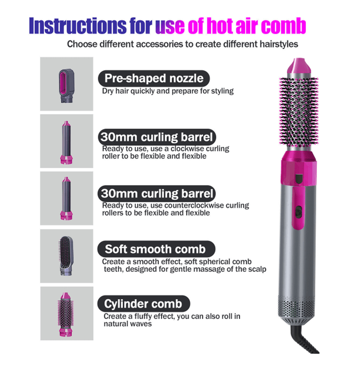 Hot Air Brush 5-in-1 — Professional Salon Styler at Home