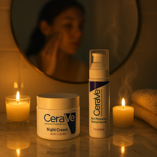 4 in 1  Cerave Skincare Set – Night Cream, Retinol Serum, Acne Foaming Cream Cleanser, And Hydrating Mineral Sunscreen Spf 50| Dermatologist Developed