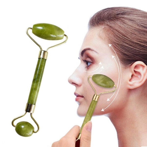 Natural Stone For FACE Youthful Glow Flawless Jade Roller With Guasha Glow Boost, Wrinkle Reduction & Face Slimming Massager(marble Stone) Stimulates Healthier Skin Face Uplift