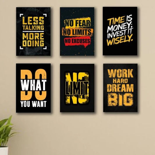 Set Of 6 Motivational Wooden Canvas Frames For Wall Decore 8×11 Inches Size / Sticky Phototiles Frames